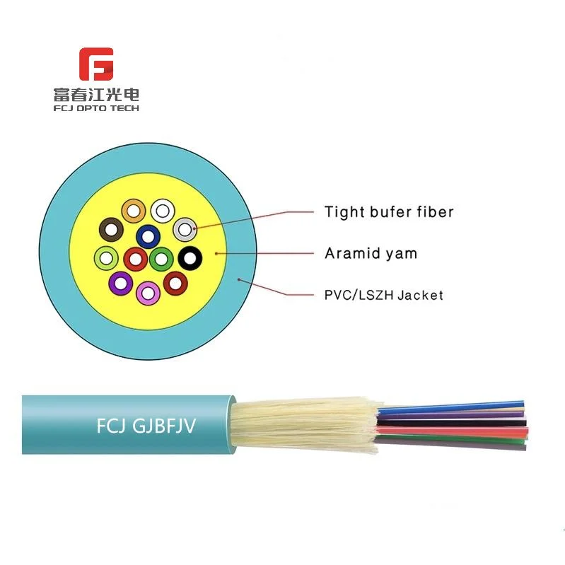 4, 6, 8, 12, 24, 36, 48 Core Multi-Fiber Breakout Cable Gjbfjv Sm/mm Optical Fiber PVC LSZH