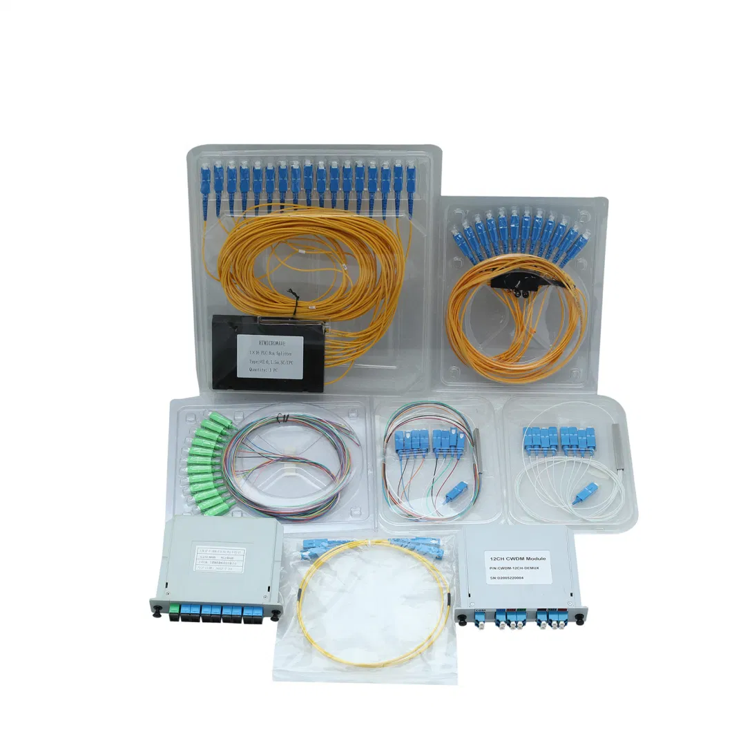 FTTH Optical PLC Splitter 1X8 Sc APC Steel Tube Bare Micro Mini Type Optic Single Mode Fiber PLC Splitter