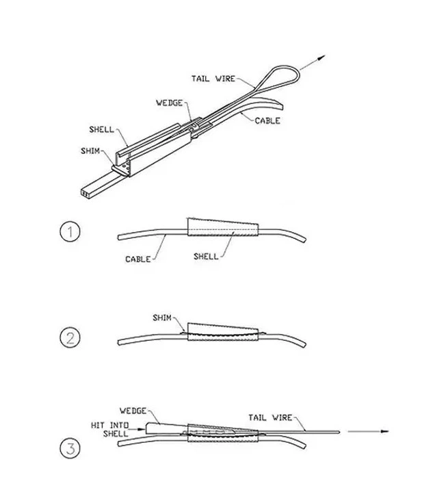 Stainless Steel Fiber Optic Cable Tension Clamp for FTTH Installation