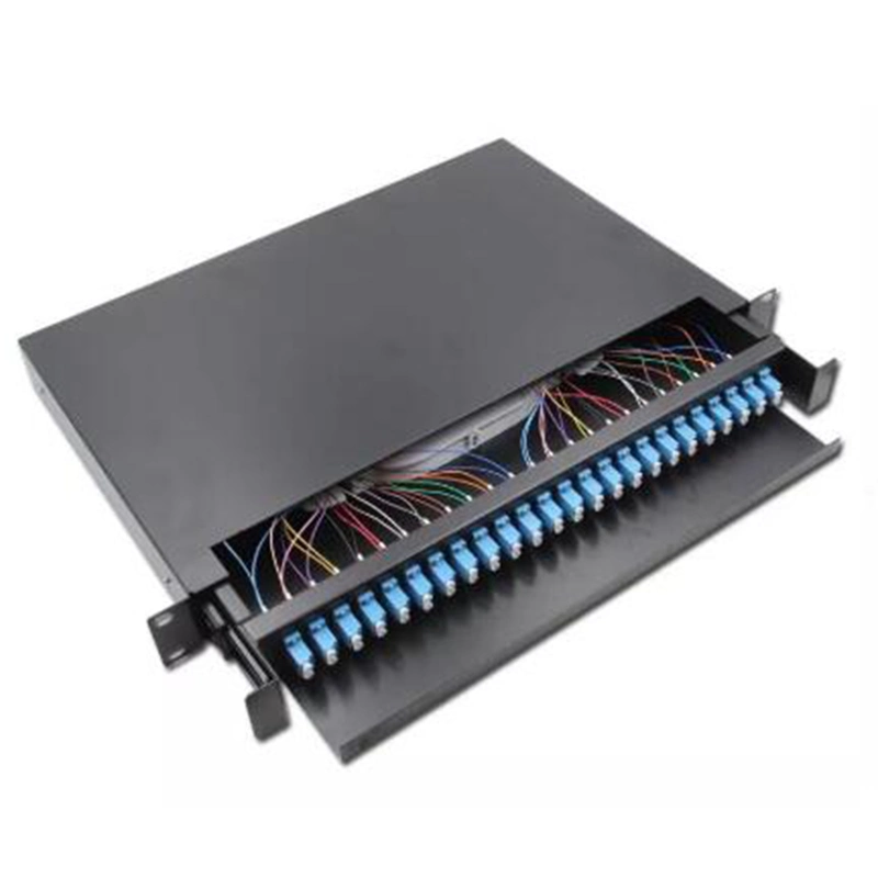 19 Inch Cold Roll Steel Drawer Type Slidable Rack-Mount Fiber Optic Distribution Frame ODF Fiber Optic Patch Panel