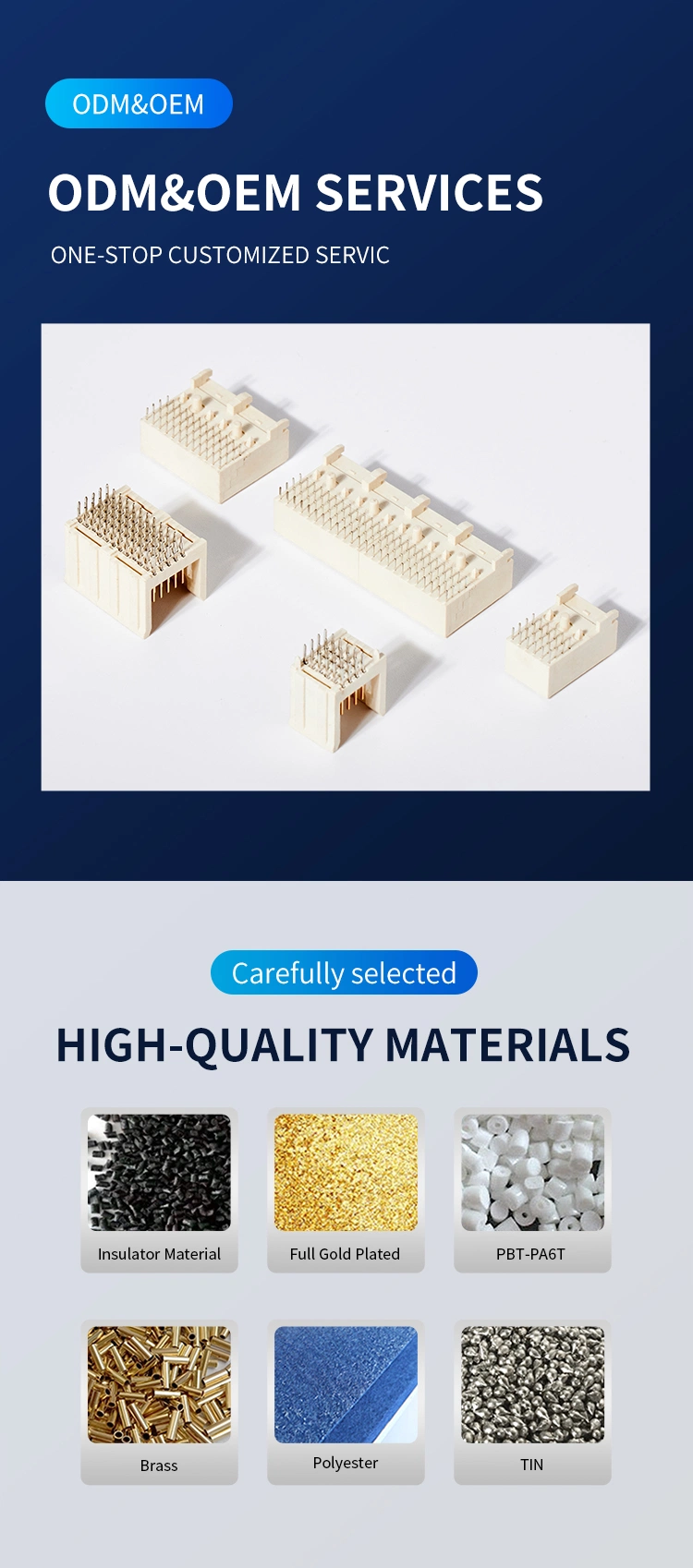 2023 Current Main Connector Application Solutions Industry Jiln DIN 41612 Connector 2.54 Curved 5160 Male Type