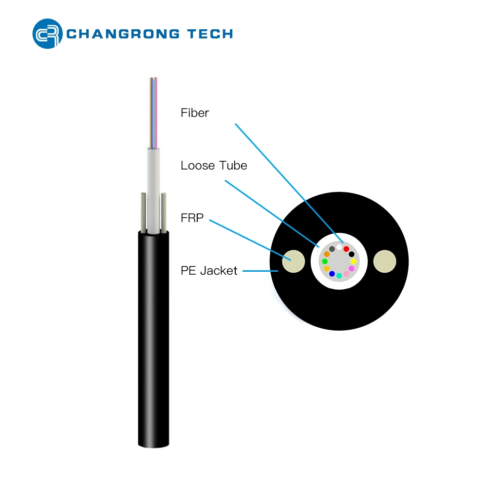 High Performance Aerial Installation FRP Optical Fiber Uni-Tube Single Mode Communication Optic Cable