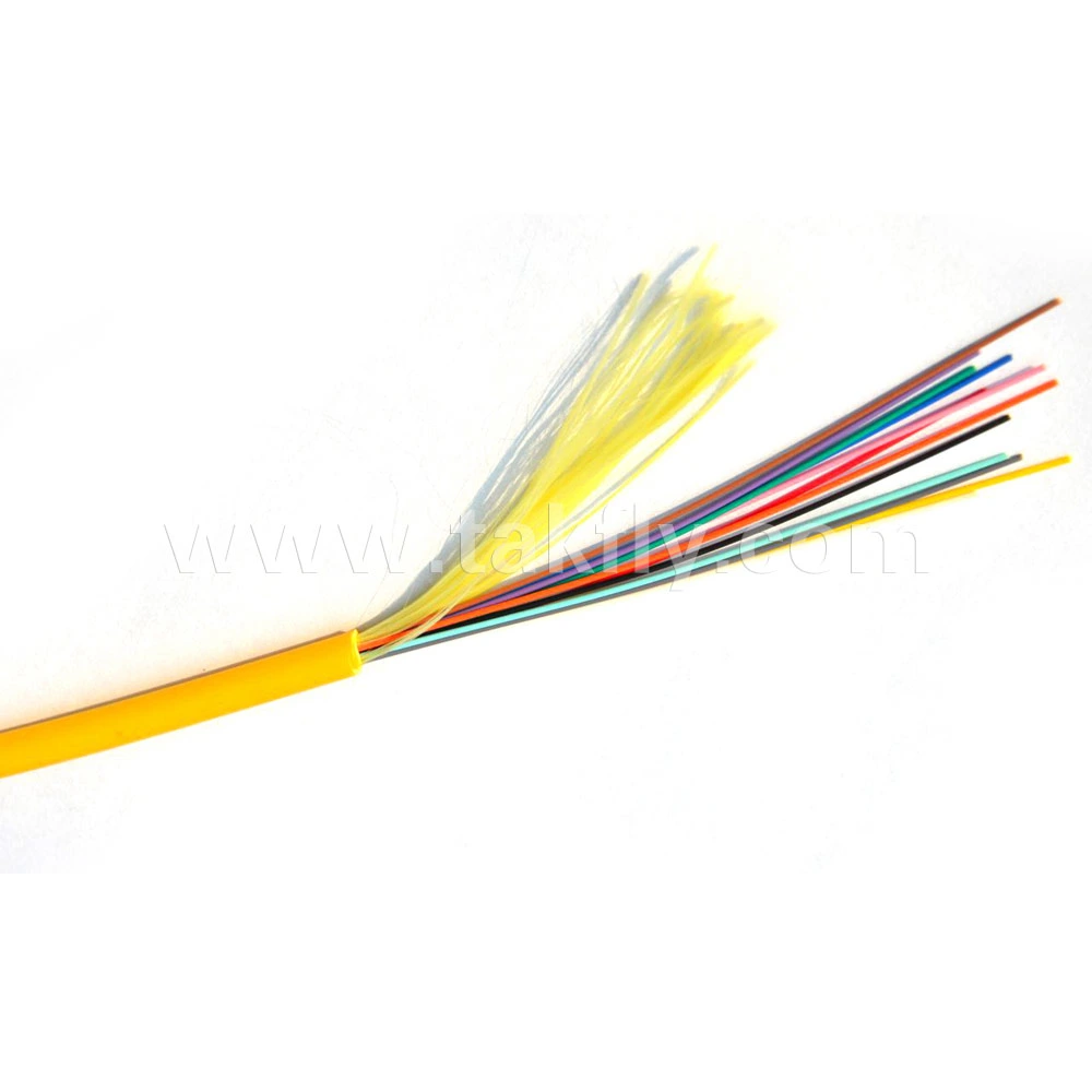 Indoor 12 Core Sm mm 0.9mm Distribution Fiber Optic Cable LSZH