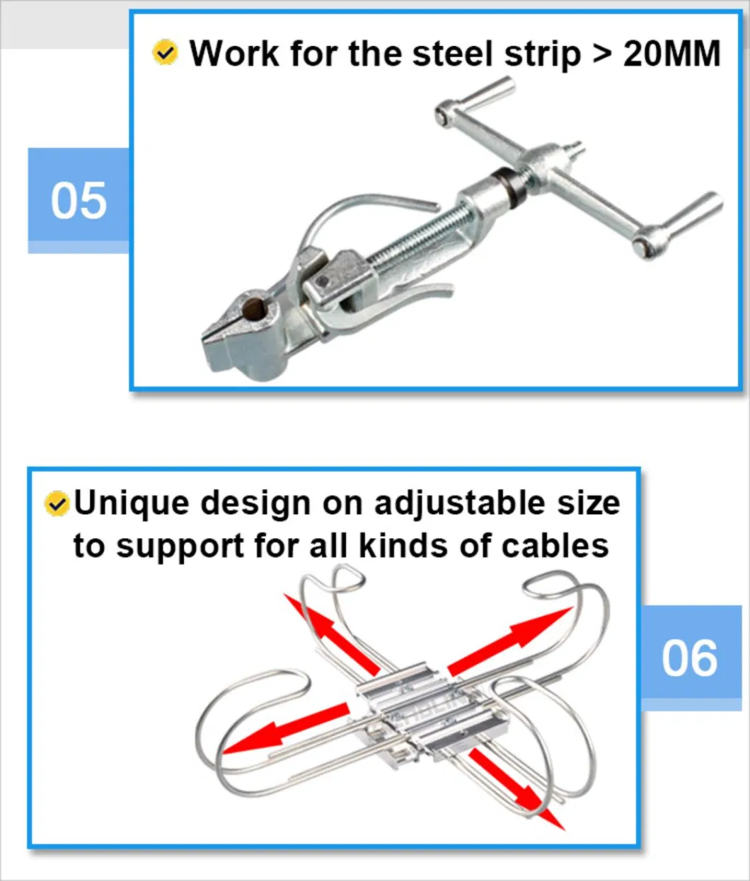 Gcabling Fiber Optic Clamp Tension Clamp for FTTH Drop Cable