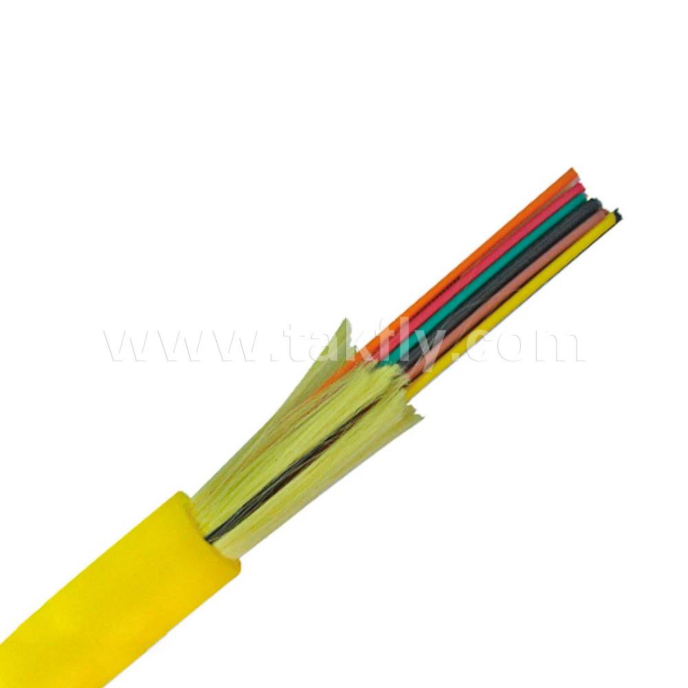 Indoor 12 Core Sm mm 0.9mm Distribution Fiber Optic Cable LSZH