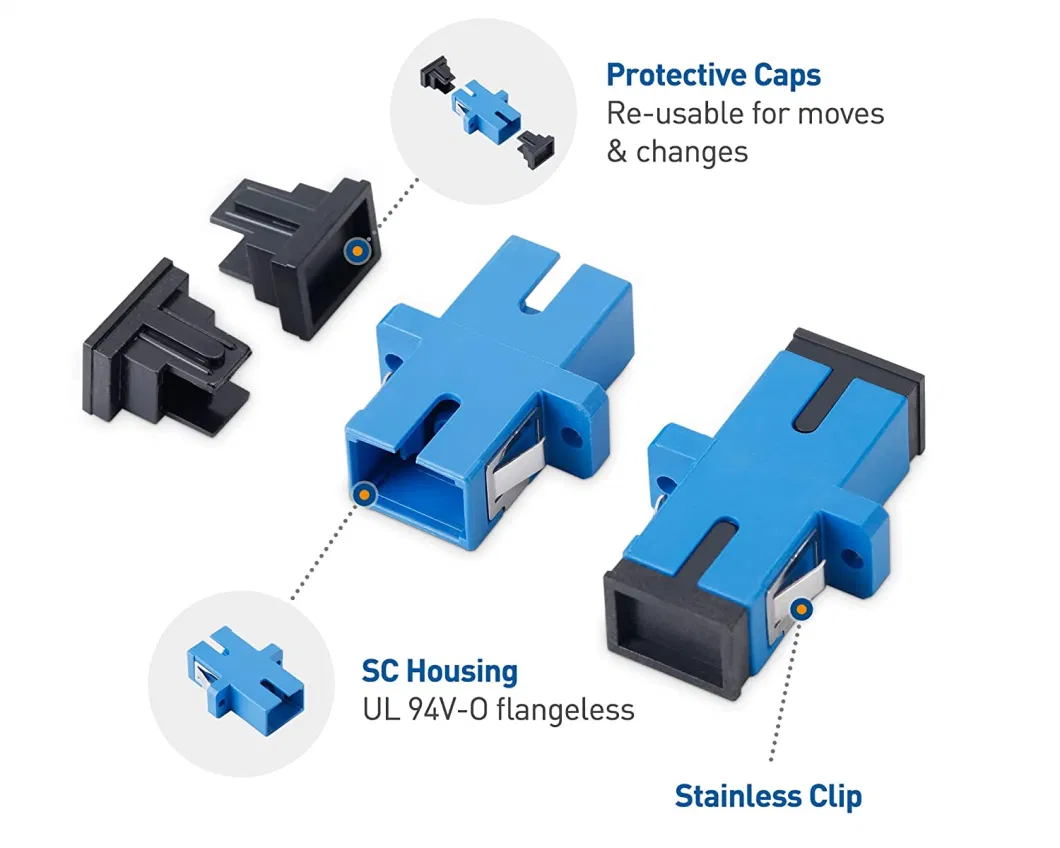 FTTH Fiber Optic Equipment Indoor Cable Duplex Quick Adapter St FC Sc LC Upc APC Fast Connector