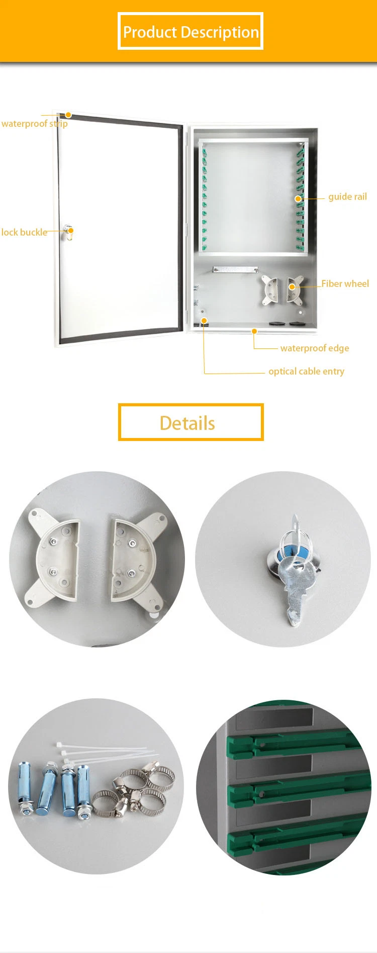 Smile Outdoor/Indoor Optic Fiber Distribution Cross Connection ODF DDF Cabinet 96 Core Optical Fiber Distribution Cabinet