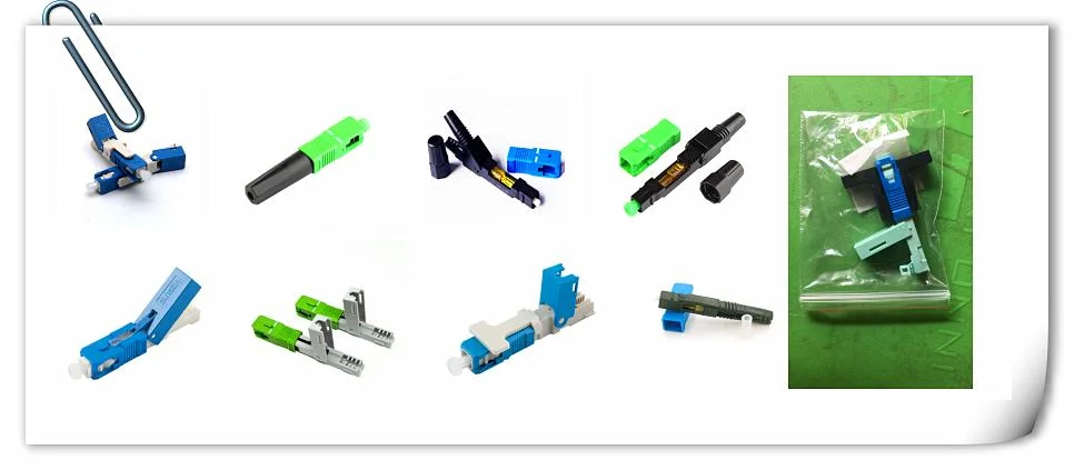 Free Sample Green Color FTTH Fiber Optic Sc APC Upc Fast Connector