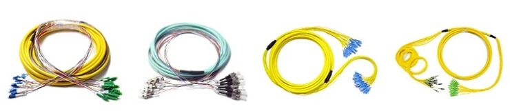 LC 4 Core Patch Cord Cable Pre-Terminated, Indoor and Outdoor Fiber Optic Patch Cord Cable with Pulling Sock