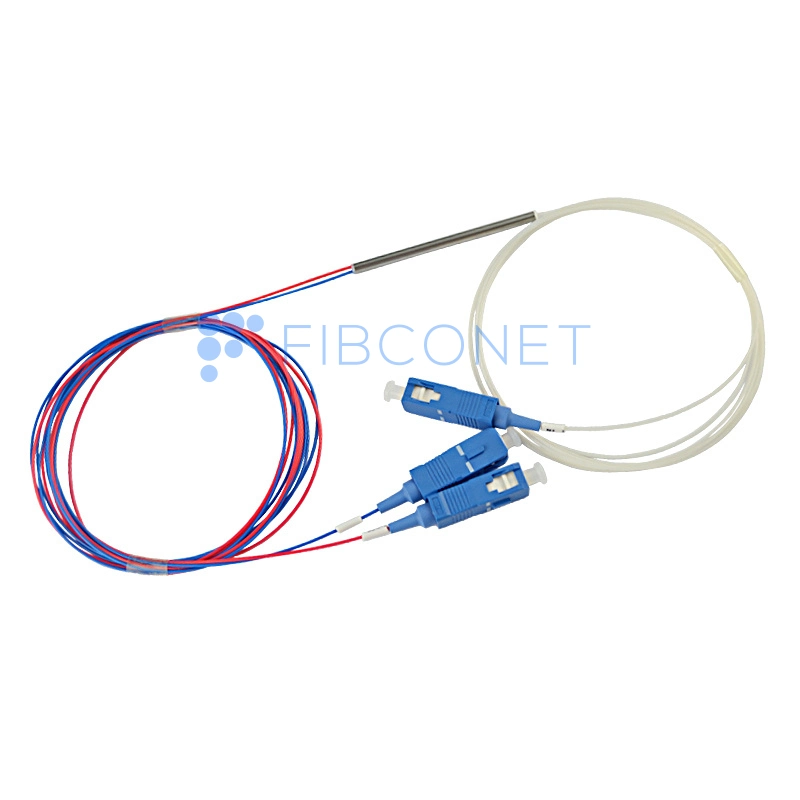 FTTH Manufacturer 1X4 Sc APC 0.9mm Fiber Optic Tube Type PLC Mini Steel Splitter