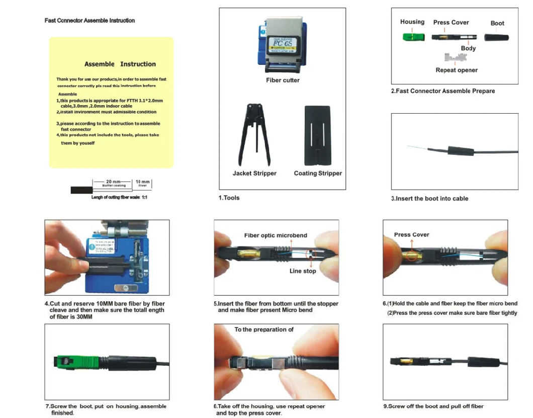 Sc/LC/FC Fast Fiber Optic St Connector