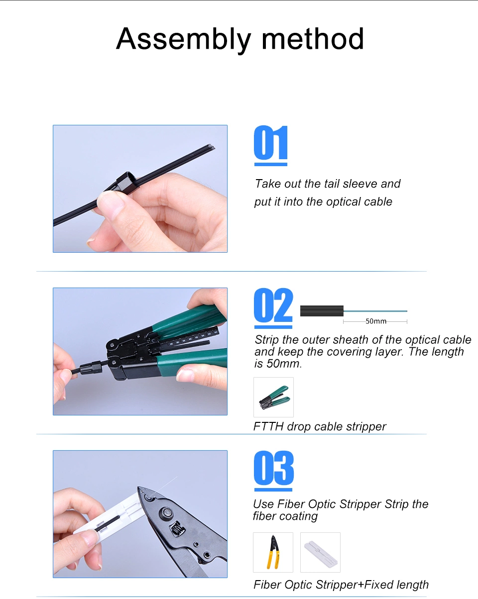 FTTH Fiber Optic Sm/mm Simplex Duplex Sc-LC Plastic Field Fast Assembly Optical Quick/Fast Connector