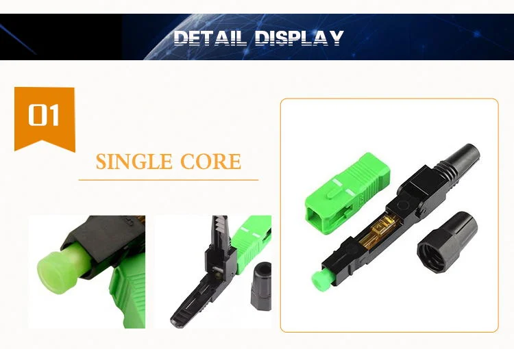 FTTH Sc APC/Upc Quick Connector Fiber Optic/Optical Connector Fast Connector for Drop Cable