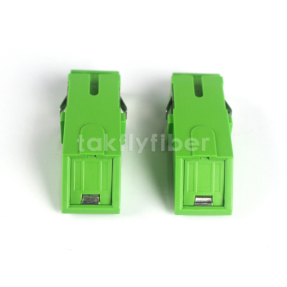 Green Color Sc Single Mode Duplex Adapter with Shutter