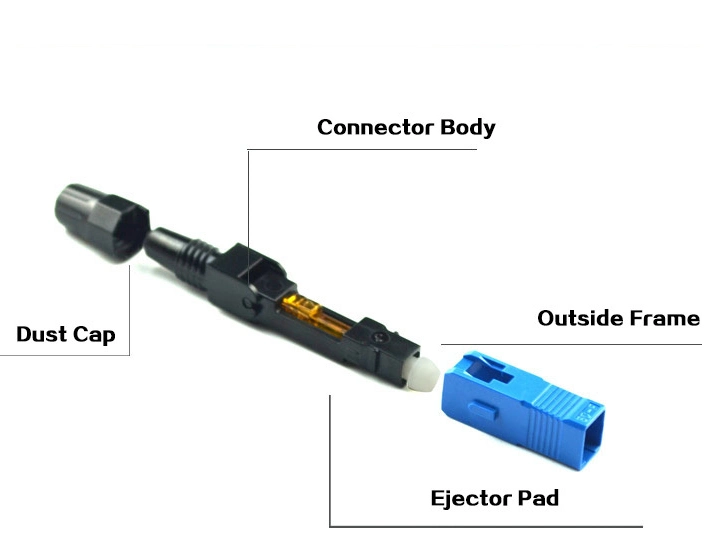 Drop Cable 0.9mm 2.0mm 3.0mm Sc Upc Fiber Optic Fast Connector