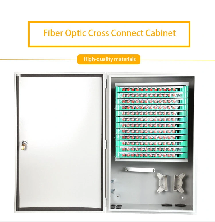 FTTH 144 288 Port Optical Distribution Frame SMC Outdoor ODF Fiber Optic Cross Connect Cabinet