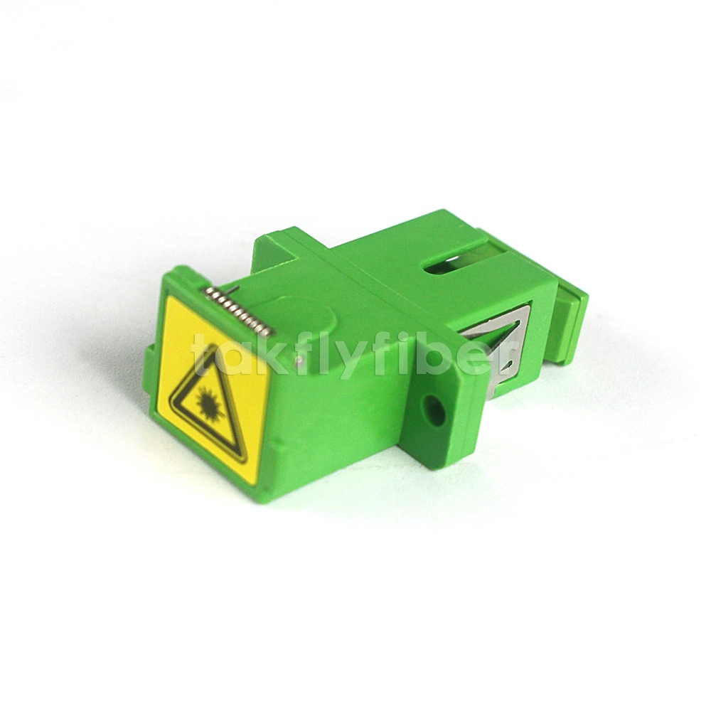 Green Color Sc Single Mode Duplex Adapter with Shutter