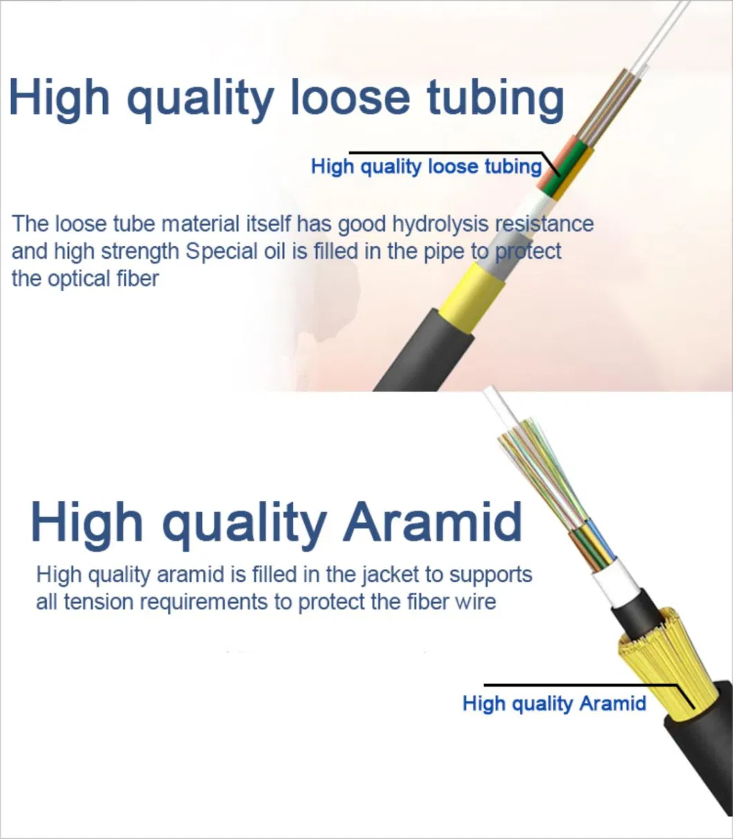 Gcabling Fiber Optic Cable ADSS GYXTW GYTS Indoor Outdoor Cable