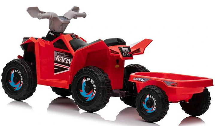 6V Ride on Kids Ride on ATV with Trailer Electric Toy Cars