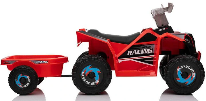 6V Ride on Kids Ride on ATV with Trailer Electric Toy Cars