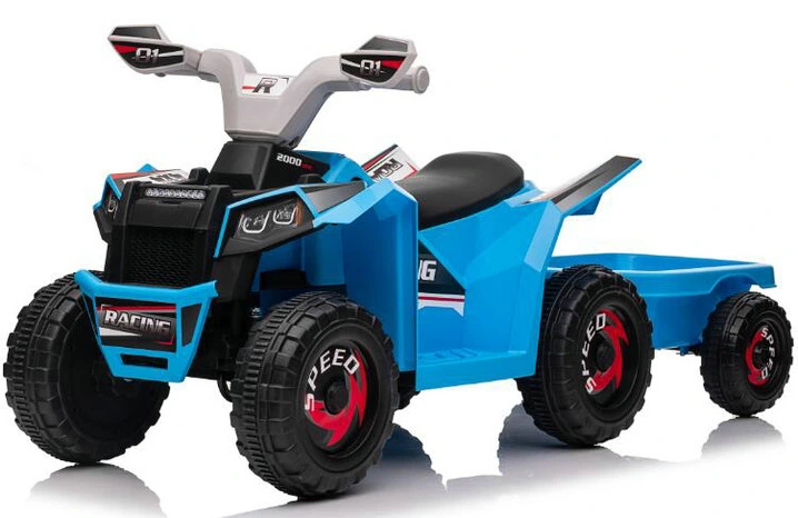 6V Ride on Kids Ride on ATV with Trailer Electric Toy Cars