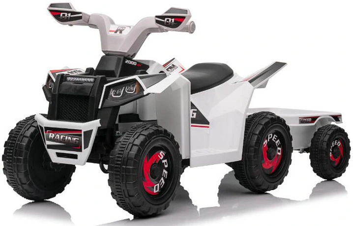 6V Ride on Kids Ride on ATV with Trailer Electric Toy Cars