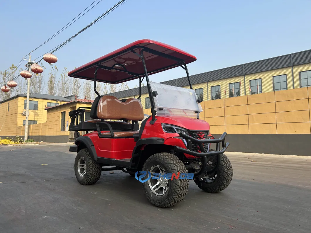 New Style Red Electric 1+1 Golf Cart 4 Seat Mini Dune Buggy