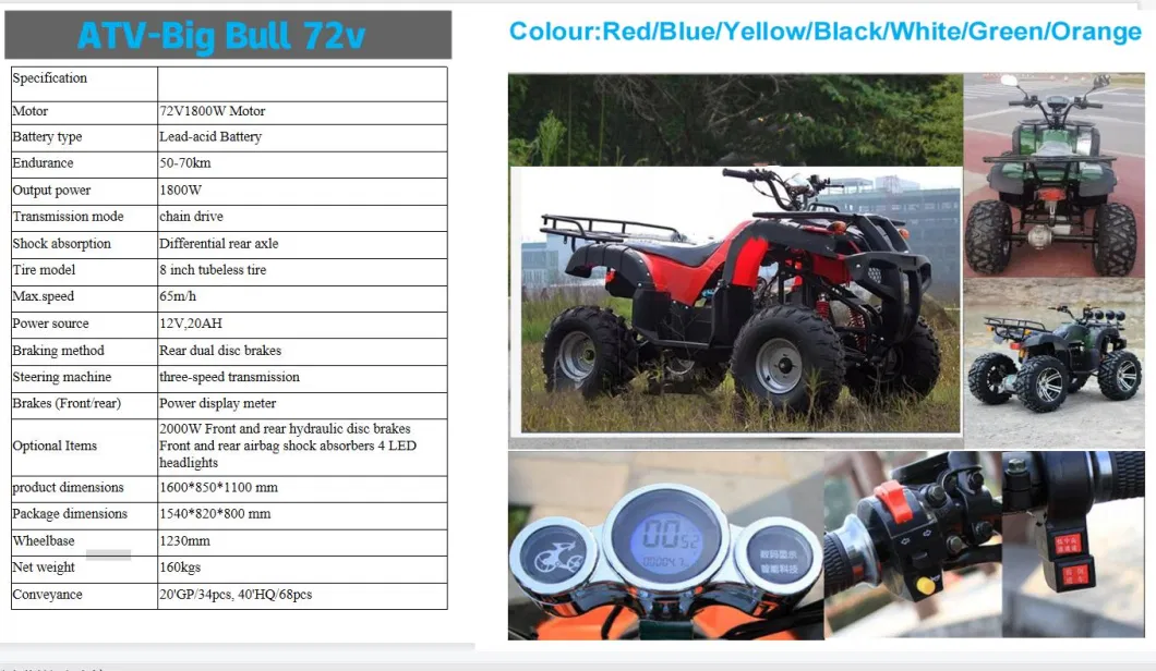 Electric Quad Bike for Adult Farmer ATV