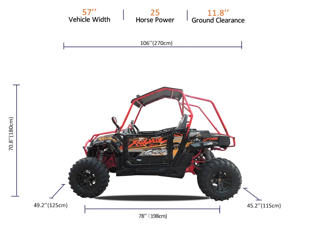 Fangpower EEC5 Delphi Efi off Road 2 Seat Farm Utility Vehicle Side by Side 400cc 4X2 4X4 Buggy UTV for Sale