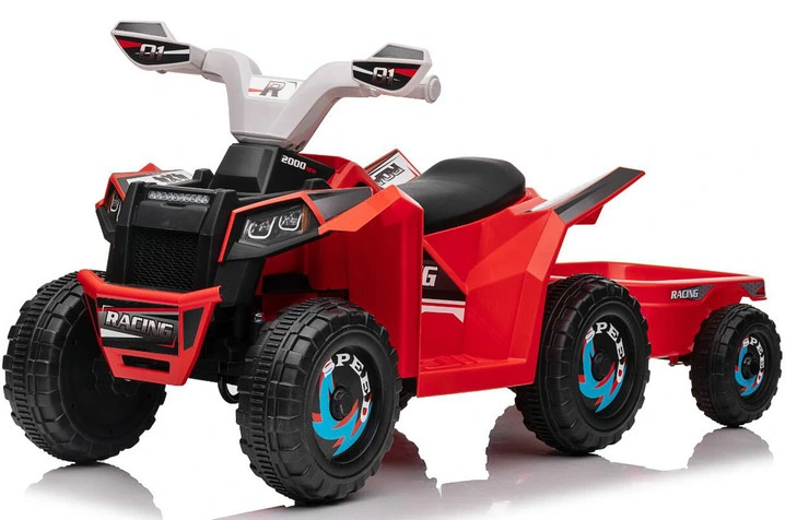 6V Ride on Kids Ride on ATV with Trailer Electric Toy Cars