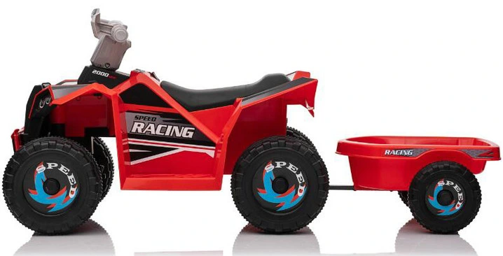 6V Ride on Kids Ride on ATV with Trailer Electric Toy Cars