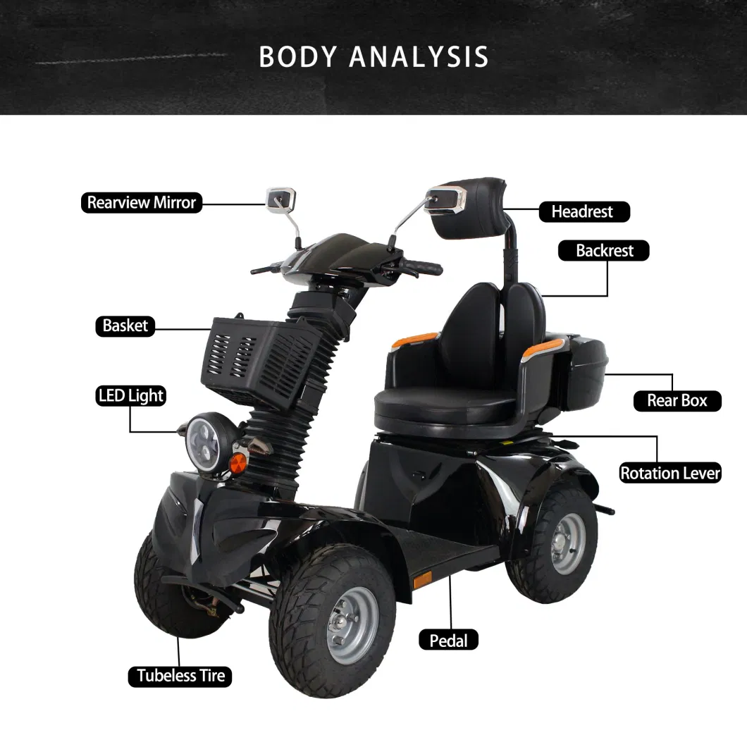 4-Wheel Scooter Electric Mobility Scooter for Disabled