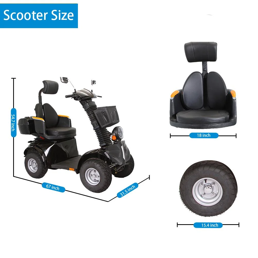 4-Wheel Scooter Electric Mobility Scooter for Disabled