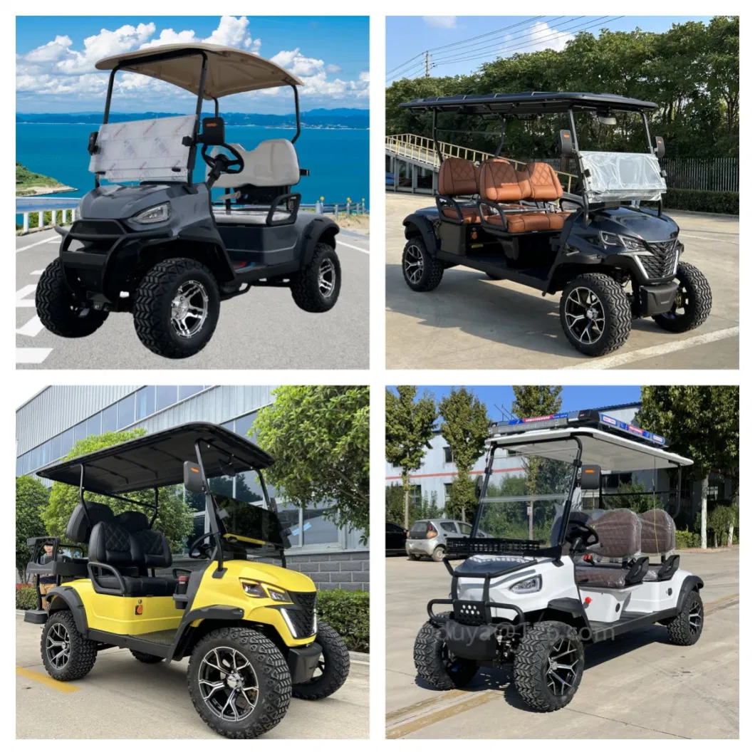 2+2 Electric Golf Cart, Electric Sightseeing Cart, All-Terrain off-Road Vehicle Battery-Powered Hunting Cart Factory Direct Sales Golf Cart