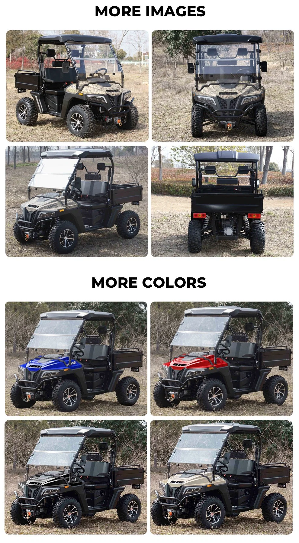 2024 2 Seater Gas Quad Bike ATV Farm Off road UTV