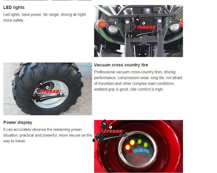 New Big Wheel 1200W 1500W Motor Electric 4 Wheeler, Quad Bike, Farm ATV