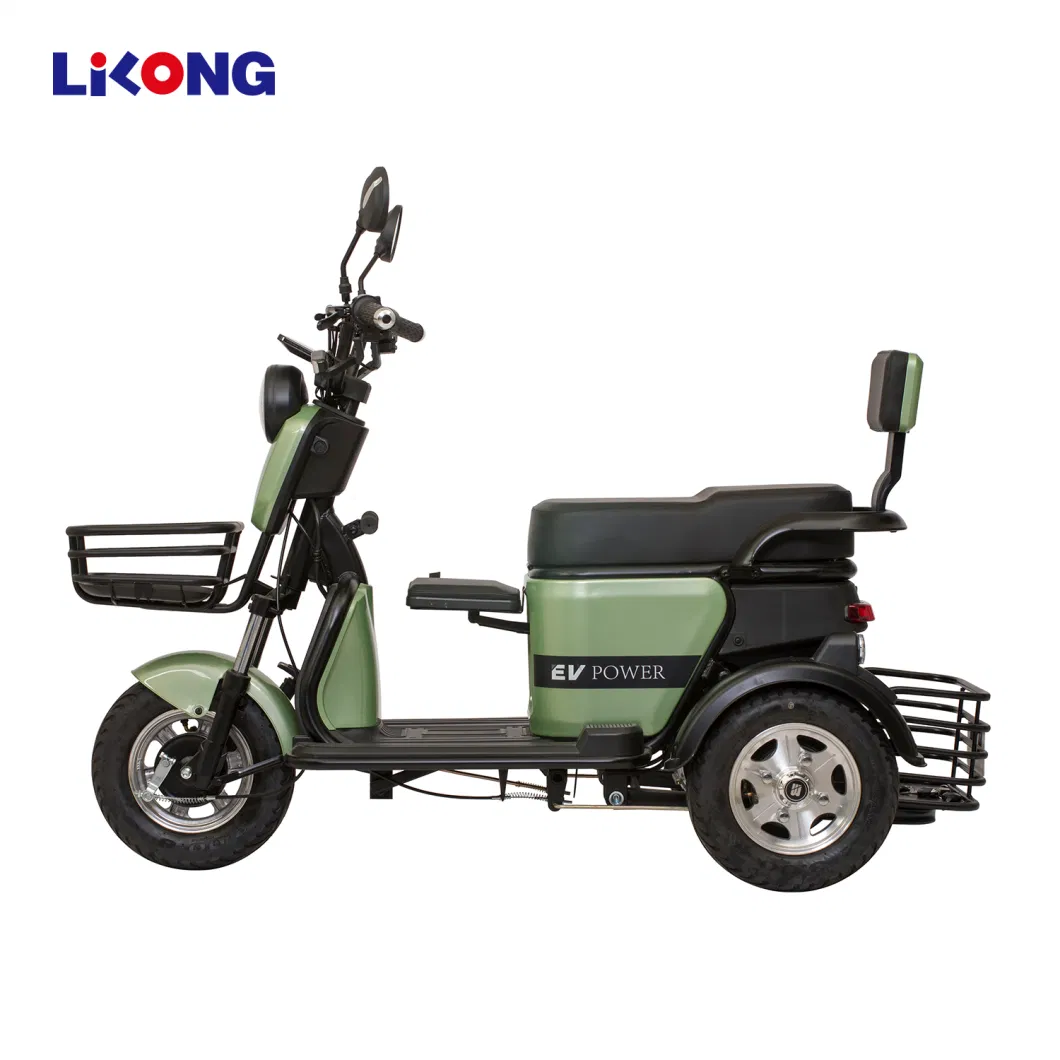 Battery Powered Differential Engine 3 Wheeled Electric Tricycle for Family Use