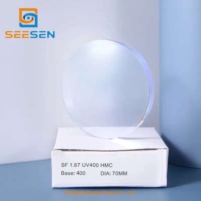 Discount Eyeglass Lenses Semi-Finished High Index 1.67 Asp UV400 Hmc Distributor Ophthalmic Lenses