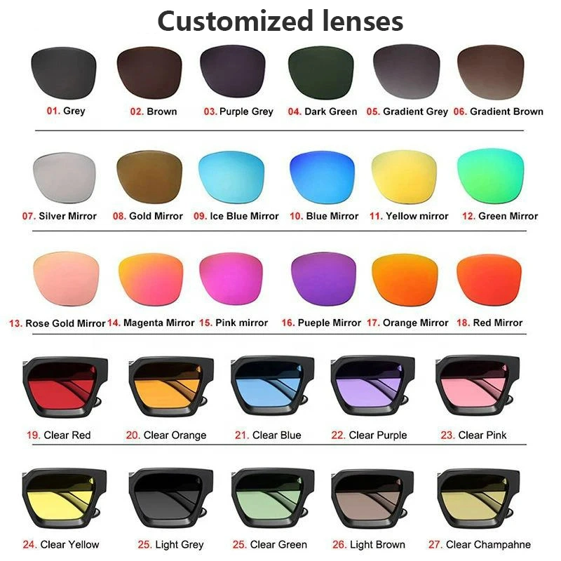 Newest High Quality Anti Blue Light Frameless Sun Glasses Cut Lens Square Shades Glasses Clip on Sunglasses