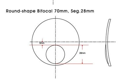 China Factory Index 1.499 Cr39 Resin Round Top Bifocal Optical Lens Uncoated Eyeglasses Lenses