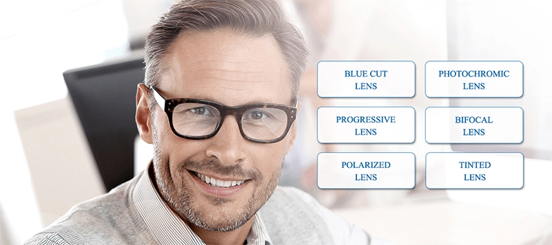 Prescription 1.56 Hmc Blue Blocking Flat Top Photochromic Optical Lens