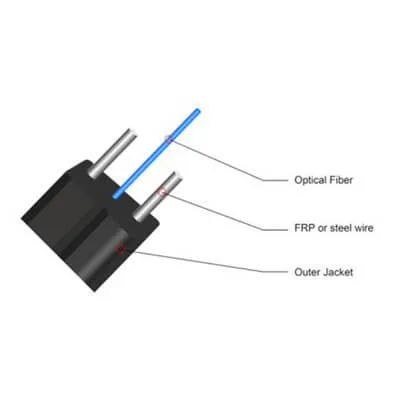 GJXFH Indoor FTTH Bow Type Drop Cable 1-12 Core Fiber Optic Cable