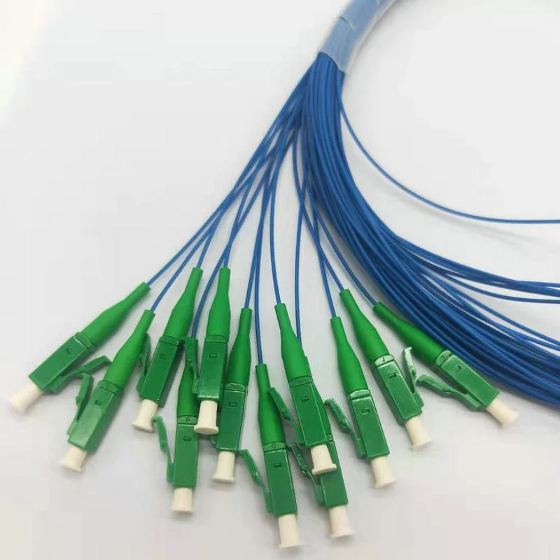 Factory Customized 12 Color LC Single Mode 0.9mm pigtail fiber optic