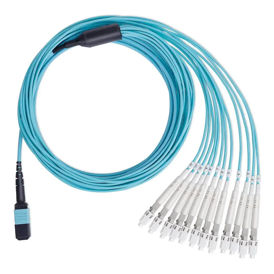 Factory Price 12 Core 3m MPO to MPO Multimode Fiber Optic Patch Cord