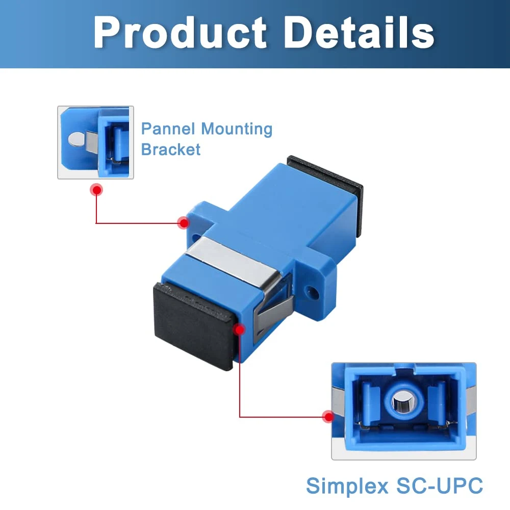 Kolorapus Sc-Upc to Sc-Upc Couplers Simplex Fiber Optical Adapters Cable Connectors