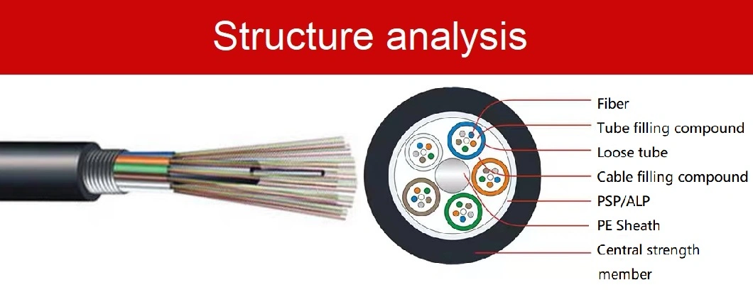 GYTA 24 Fiber Buried Low Loss Bare Color Single-Mode Optical Fiber G652D