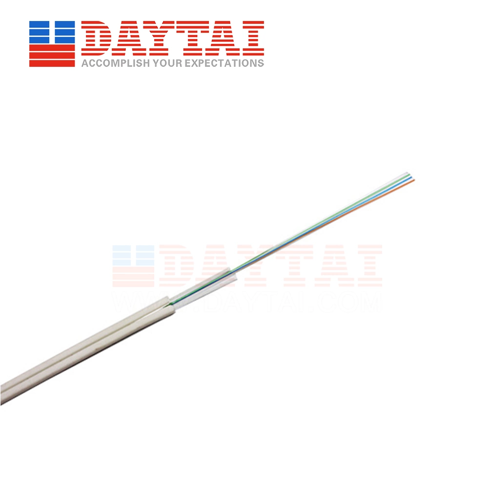 1 2 4 Core Fiber Optic Indoor/Outdoor Flat FTTH Drop Cable