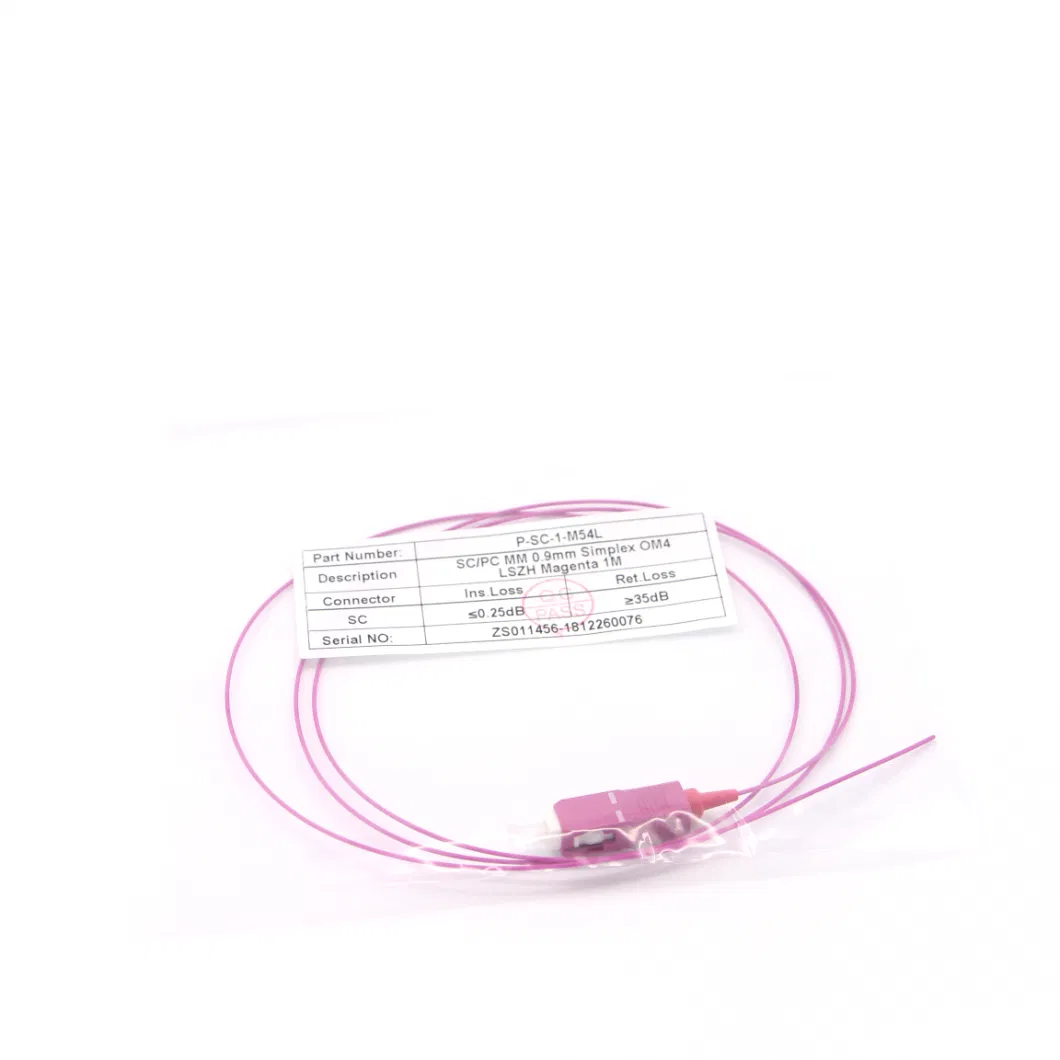 Sc Om4 Fiber Optic Pigtail with 1 Meter