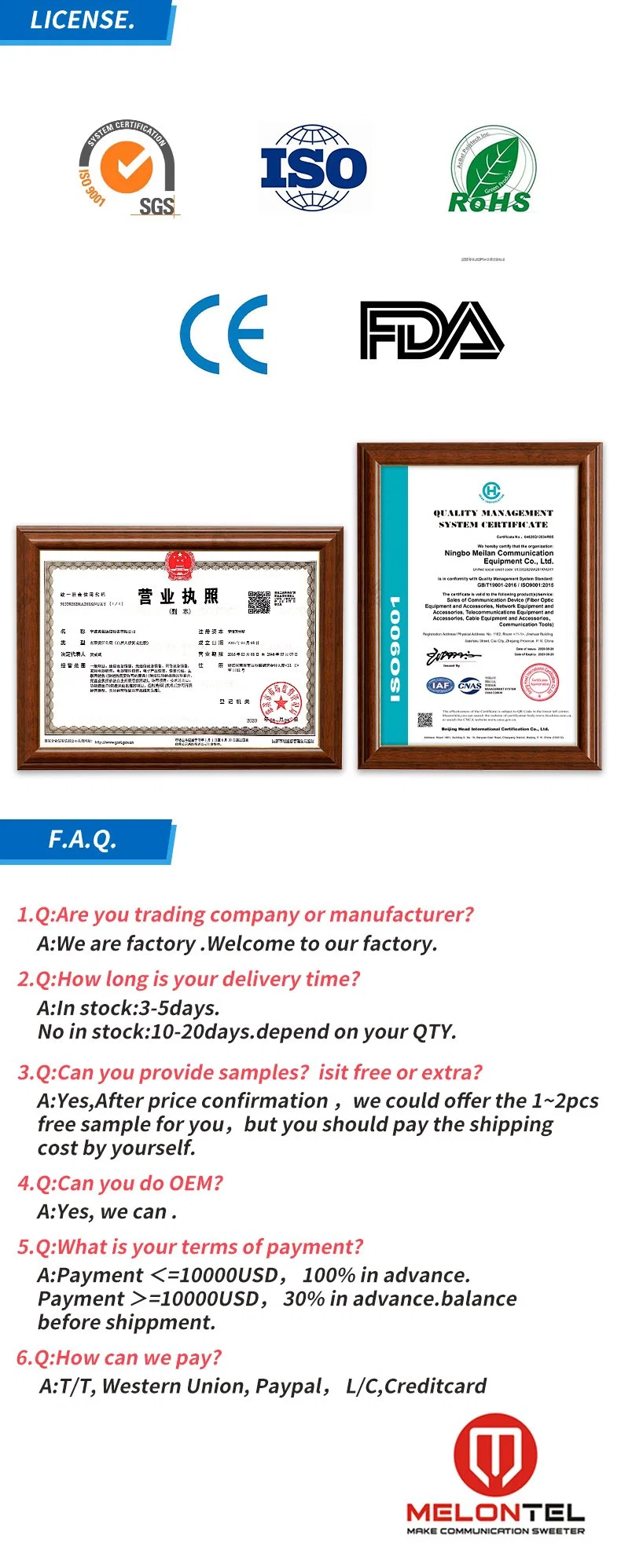 Optical Fiber Upc APC FC Quick Connector Fast Connector