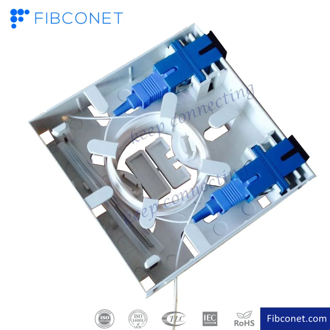 FTTH Fiber Solution LC Socket Indoor Wall Outlets Rosette Box